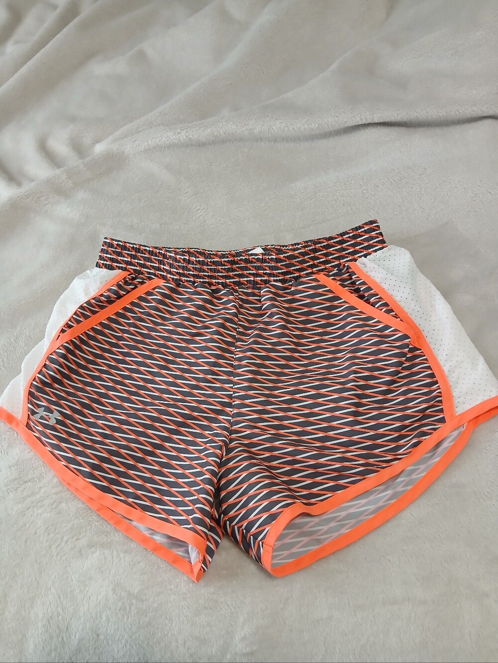 Under Armour Women's Orange and White Athletic Shorts